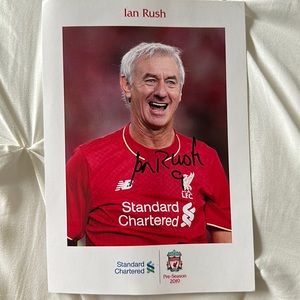 RARE - Ian Rush Liverpool Football Club authentic autographed profile card